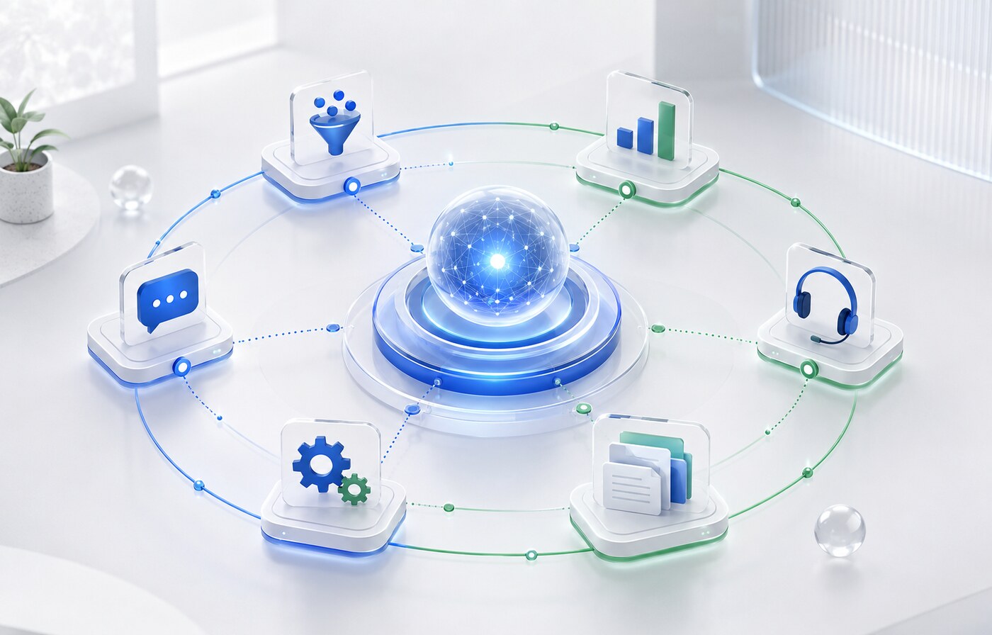AI agent workflow connecting sales, support and operations for an Indian business